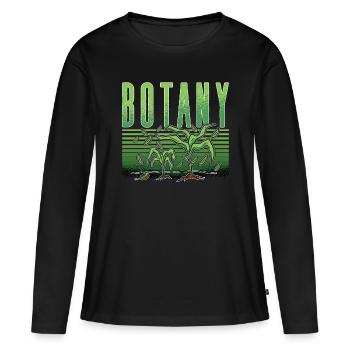 La botanique aime jardiner Planter Jardin botanique - T-shirt manches longues Premium bio Femme - noir - Devant - Julia (174cm)