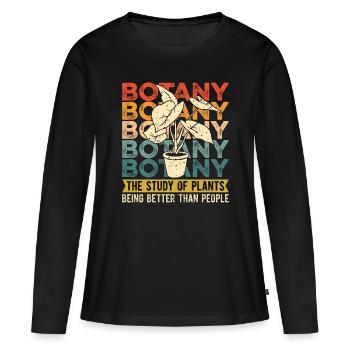 Botanique L’étude des plantes Plantes d’intérieur Botanique - T-shirt manches longues Premium bio Femme - noir - Devant - Julia (174cm)