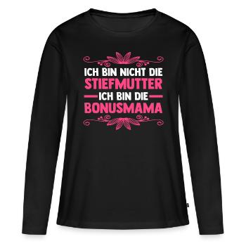 Stiefmutter Stiefmama Bonusmama - Frauen Premium Bio Langarmshirt - Schwarz - Vorne - Julia (174cm)