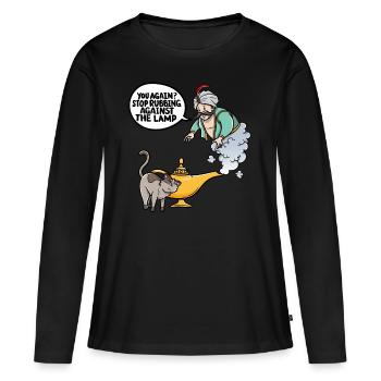 Sie Wieder Aufhören Reiben Gegen Die Lampe - Frauen Premium Bio Langarmshirt - Schwarz - Vorne - Julia (174cm)