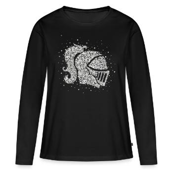 Chevalier Chevalier Armure Casque Croisé Chevaliers Templiers - T-shirt manches longues Premium bio Femme - noir - Devant - Julia (174cm)