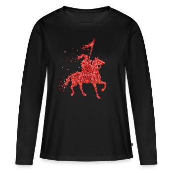 Knight Horses Riding Medieval Knight Armor - Women's Premium Organic Long Sleeve Shirt - black - Front - Julia (174cm)