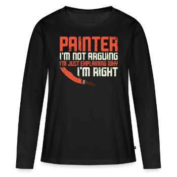 House Painter Decorator Painter - Frauen Premium Bio Langarmshirt - Schwarz - Vorne - Julia (174cm)