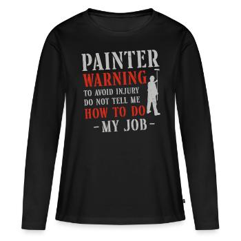 House Painter Decorator Painter - Frauen Premium Bio Langarmshirt - Schwarz - Vorne - Julia (174cm)