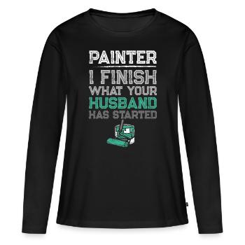 House Painter Decorator Painter I - Frauen Premium Bio Langarmshirt - Schwarz - Vorne - Julia (174cm)