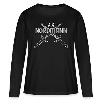 Marché médiéval médiéval viking de Nordmann - T-shirt manches longues Premium bio Femme - noir - Devant - Julia (174cm)