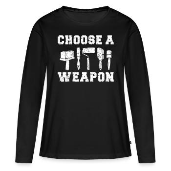 House Painter Decorator Paint - Frauen Premium Bio Langarmshirt - Schwarz - Vorne - Julia (174cm)
