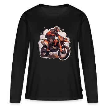 Motocross Motocross Moto Motocross Enfants - T-shirt manches longues Premium bio Femme - noir - Devant - Julia (174cm)
