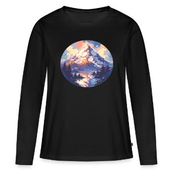 Mountain Mountains Mountain Mountains Mountain Landscape Mountaineer - Women's Premium Organic Long Sleeve Shirt - black - Front - Julia (174cm)