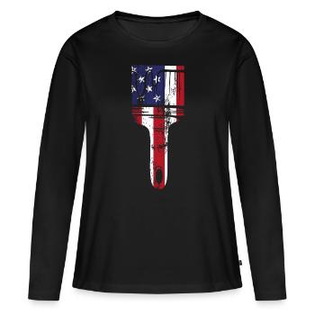 House Painter Decorator Paint - Frauen Premium Bio Langarmshirt - Schwarz - Vorne - Julia (174cm)