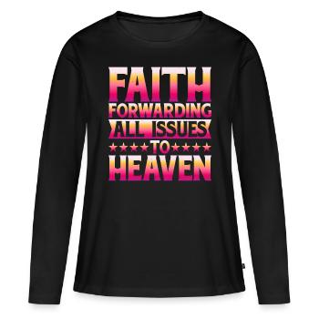 La foi transmet tous les problèmes au ciel 5 - T-shirt manches longues Premium bio Femme - noir - Devant - Julia (174cm)