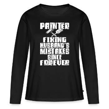 House Painter Decorator Painter - Frauen Premium Bio Langarmshirt - Schwarz - Vorne - Julia (174cm)