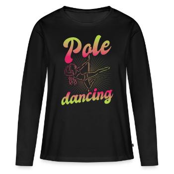 Pole dance danseuse, pole dance, pole dance - T-shirt manches longues Premium bio Femme - noir - Devant - Julia (174cm)