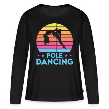 Pole dance danseuse, pole dance, pole dance - T-shirt manches longues Premium bio Femme - noir - Devant - Julia (174cm)