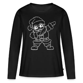 Santa Claus Weihnachtsmann simpel xmas - Frauen Premium Bio Langarmshirt - Schwarz - Vorne - Julia (174cm)