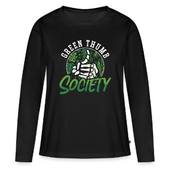 Plantes d’intérieur Green Thumb Society jardinier botanique - T-shirt manches longues Premium bio Femme - noir - Devant - Julia (174cm)