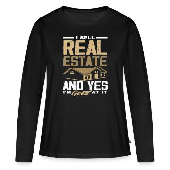 Agent immobilier - T-shirt manches longues Premium bio Femme - noir - Devant - Julia (174cm)