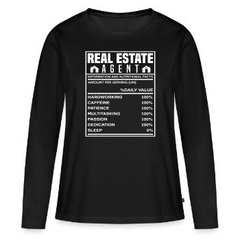 Immobilienmakler Informationen Geschenkidee - Frauen Premium Bio Langarmshirt - Schwarz - Vorne - Julia (174cm)