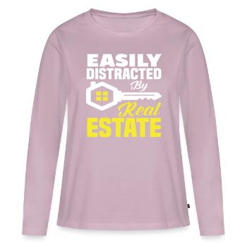 Lustiger Immobilienmakler Spruch - Frauen Premium Bio Langarmshirt - Altrosa - Vorne - Julia (174cm)