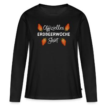 Erdbeerwoche PMS Periode Menstruation Zyklus - Frauen Premium Bio Langarmshirt - Schwarz - Vorne - Julia (174cm)