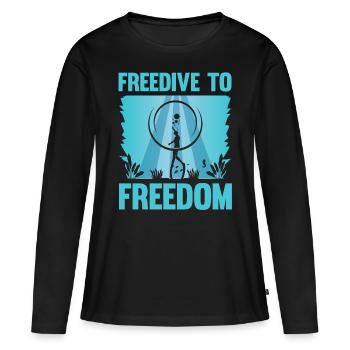 Plongée, Apnée Plongée, Apnée No Limit Apnée Apnée - T-shirt manches longues Premium bio Femme - noir - Devant - Julia (174cm)