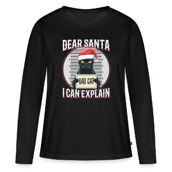 Dear santa i can explain - Frauen Premium Bio Langarmshirt - Schwarz - Vorne - Julia (174cm)