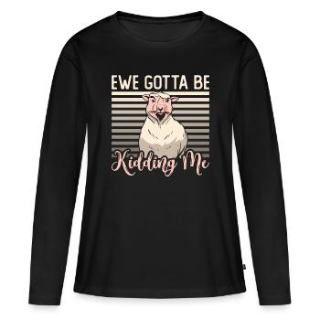 L’élevage de moutons et de chèvres La brebis doit être l’élevage de moutons - T-shirt manches longues Premium bio Femme - noir - Devant - Julia (174cm)