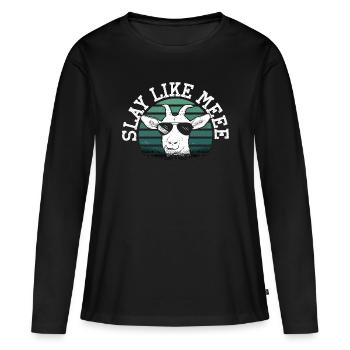 L’élevage de moutons et de chèvres tue comme moi l’élevage de chèvres - T-shirt manches longues Premium bio Femme - noir - Devant - Julia (174cm)