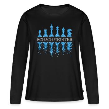 Maître d’échecs Joueur d’échecs Echecs Echec et mat - T-shirt manches longues Premium bio Femme - noir - Devant - Julia (174cm)