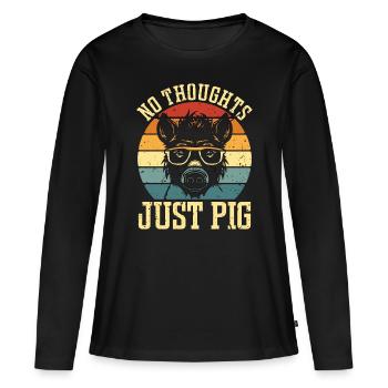 L’élevage porcin Pas de pensées, juste l’élevage porcin - T-shirt manches longues Premium bio Femme - noir - Devant - Julia (174cm)