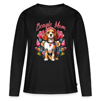 La meilleure maman beagle de tous les temps - T-shirt manches longues Premium bio Femme - noir - Devant - Julia (174cm)