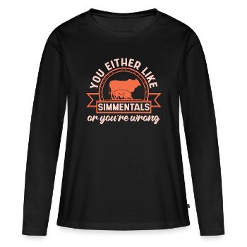 Éleveur de bétail Vous aimez soit Éleveur de bétail - T-shirt manches longues Premium bio Femme - noir - Devant - Julia (174cm)