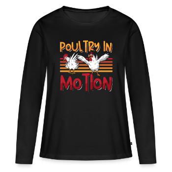 Volaille Fermier Volaille En Mouvement Poulet De Basse-Cour - T-shirt manches longues Premium bio Femme - noir - Devant - Julia (174cm)