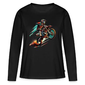 Motocross Moto Motocross Pilote Motocross Motocross - T-shirt manches longues Premium bio Femme - noir - Devant - Julia (174cm)
