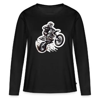 Motocross Moto Motocross Pilote Motocross Motocross - T-shirt manches longues Premium bio Femme - noir - Devant - Julia (174cm)
