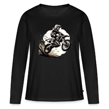 Motocross Moto Motocross Pilote Motocross Motocross - T-shirt manches longues Premium bio Femme - noir - Devant - Julia (174cm)