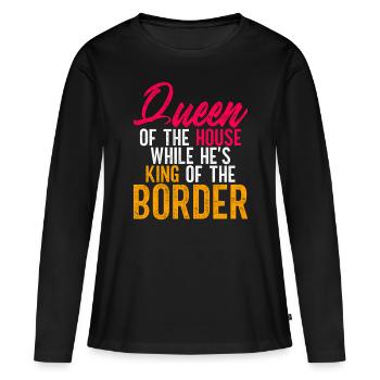 Gardes-frontières Gardes-frontières Douanes - T-shirt manches longues Premium bio Femme - noir - Devant - Julia (174cm)