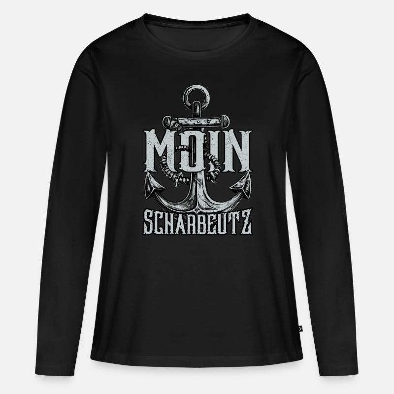 Moin Scharbeutz - Frauen Premium Bio Langarmshirt - Schwarz