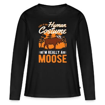 Mosses Humain Costume Orignal Halloween - T-shirt manches longues Premium bio Femme - noir - Devant - Julia (174cm)