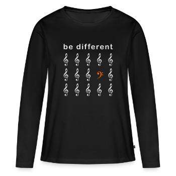 Bassschlüssel Musiker Be Different Klavier Bassist - Frauen Premium Bio Langarmshirt - Schwarz - Vorne - Julia (174cm)