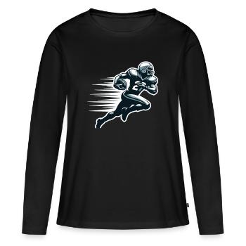 Footballeur, quarterback de football américain - T-shirt manches longues Premium bio Femme - noir - Devant - Julia (174cm)