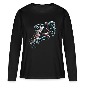 Footballeur, quarterback de football américain - T-shirt manches longues Premium bio Femme - noir - Devant - Julia (174cm)