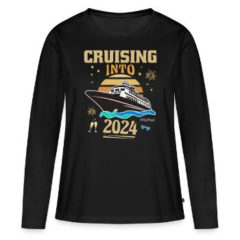 Croisière vers le jour de l’An 2024 - T-shirt manches longues Premium bio Femme - noir - Devant - Julia (174cm)