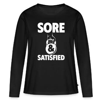 Douleur Et Satisfait 4 - T-shirt manches longues Premium bio Femme - noir - Devant - Julia (174cm)