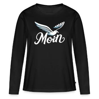 Par Moin - T-shirt manches longues Premium bio Femme - noir - Devant - Julia (174cm)