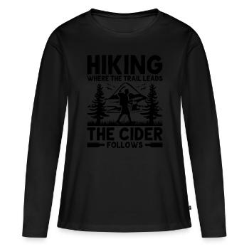 Randonneur Randonnée Trekking En plein air Nature Boisson alcoolisée - T-shirt manches longues Premium bio Femme - noir - Devant - Julia (174cm)
