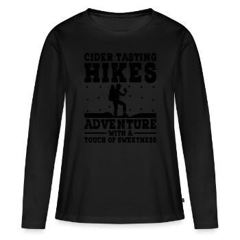 Randonneur Randonnée Trekking En plein air Nature Boisson alcoolisée - T-shirt manches longues Premium bio Femme - noir - Devant - Julia (174cm)