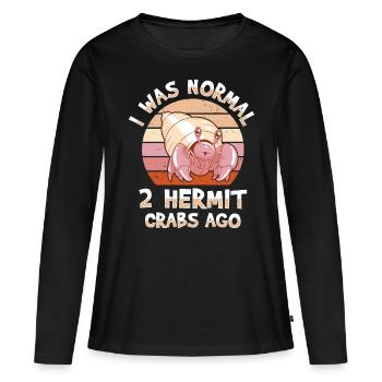 Fruits de mer, Fruits de mer, Moules, Bernard-l’ermite - T-shirt manches longues Premium bio Femme - noir - Devant - Julia (174cm)