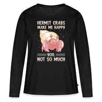 Fruits de mer, Fruits de mer, Moules, Bernard-l’ermite - T-shirt manches longues Premium bio Femme - noir - Devant - Julia (174cm)