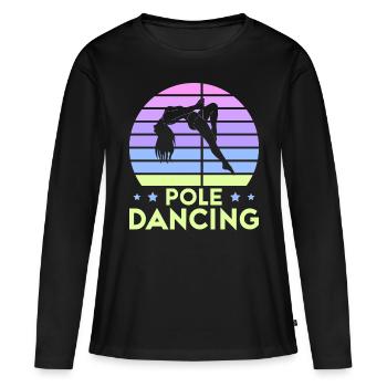 Pole dance danseuse, pole dance, pole dance - T-shirt manches longues Premium bio Femme - noir - Devant - Julia (174cm)